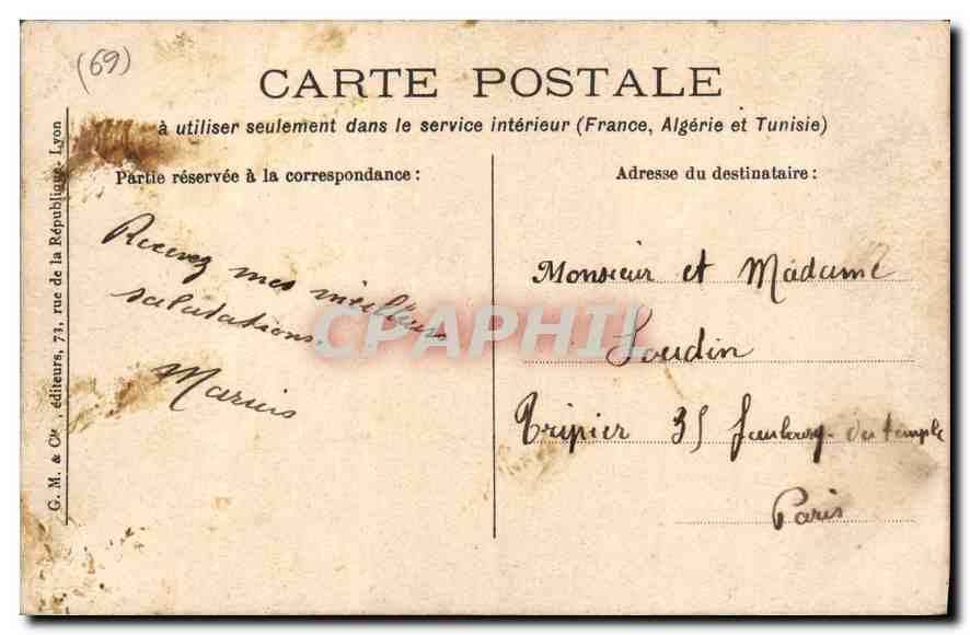 CPA Lyon  Place Carnot  — Verso