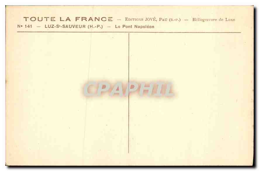 CPA Luz St Sauveur La Pont Napoleon  — Rückseite