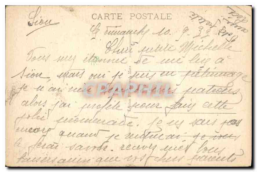 CPA Vierge — Back
