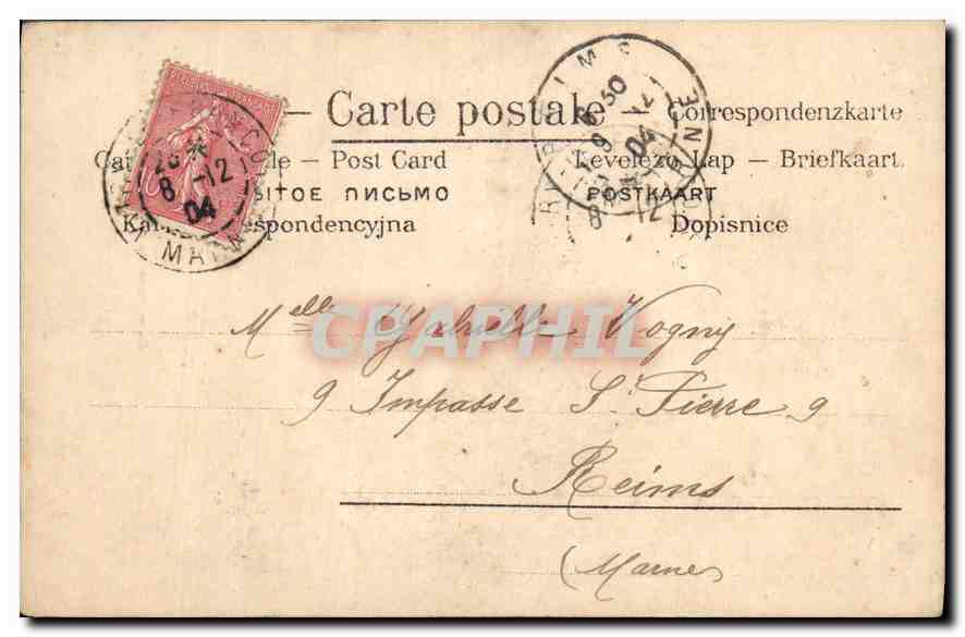 CPA Remiee des ciets de la Place Napoleon 1er — Rückseite