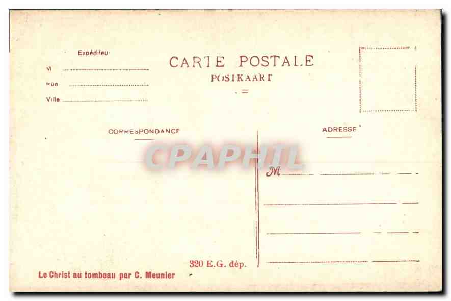 CPA Le Christ au tombeau par C Meunier  — Rückseite