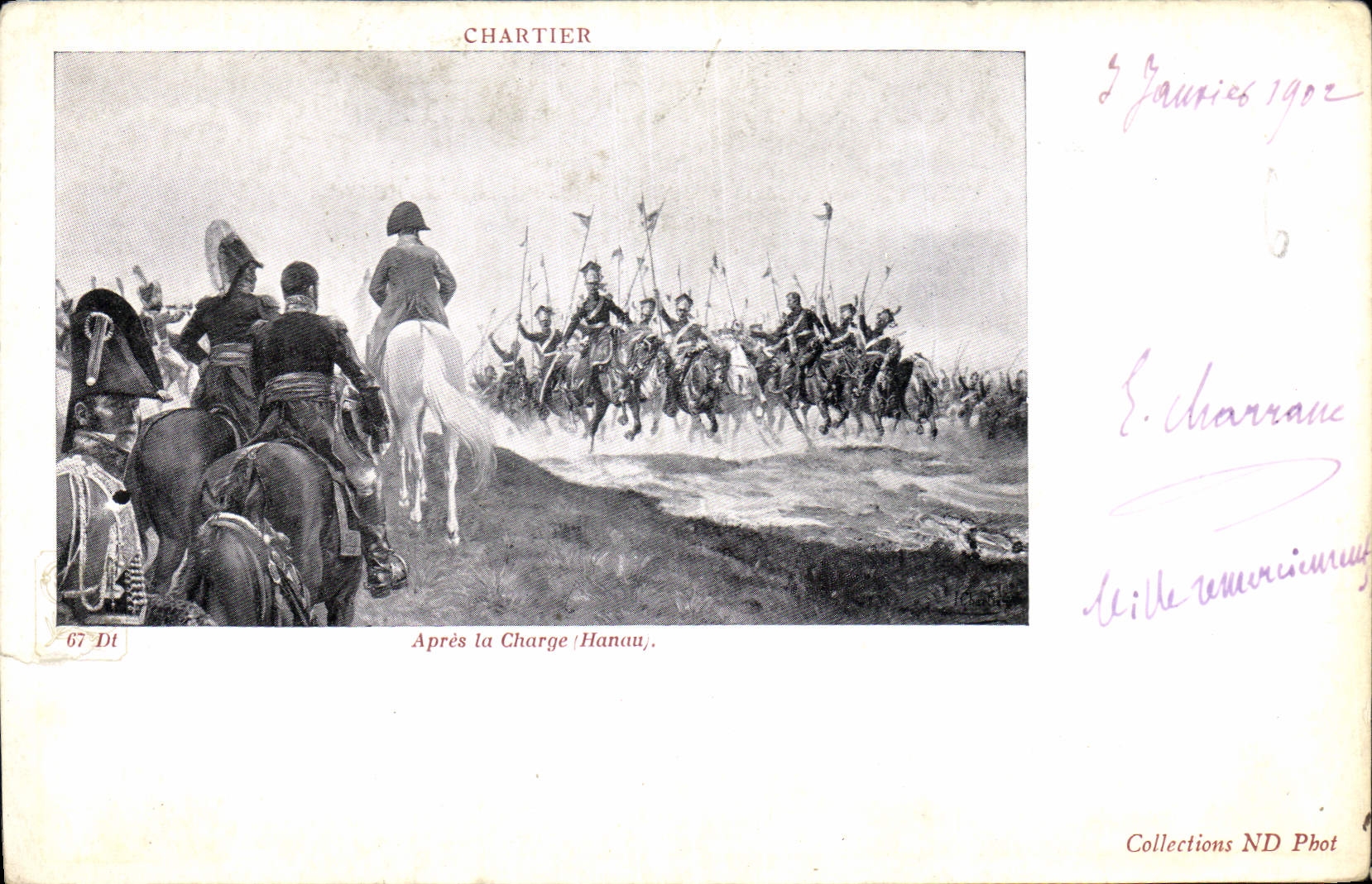 CPA Chartier Apres La Charge Hanau Napoleon 1er