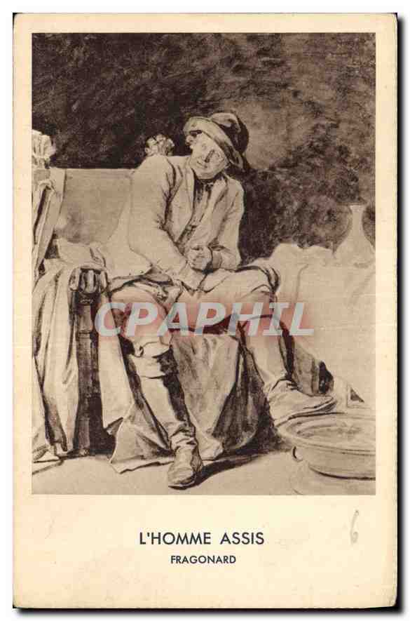 CPA L'Homme Assis Fragonard 