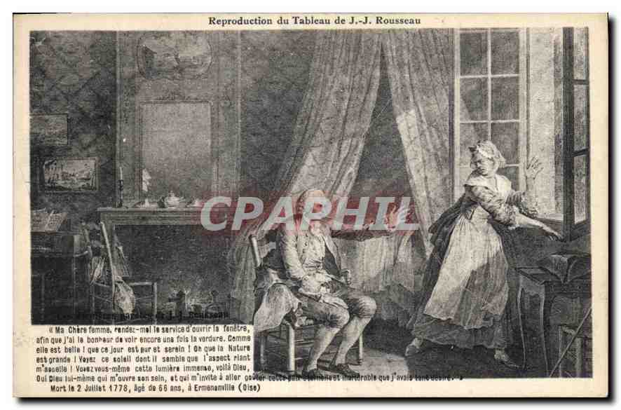 CPA Reproduction du Tableau de J J Rousseau 