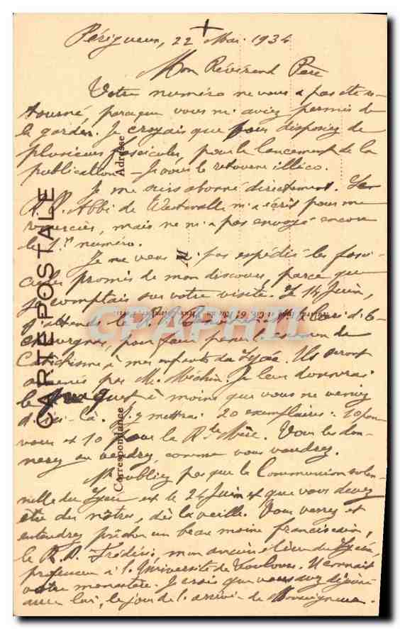 CPA Monseigneur Merio Protonotaire apostolique  — Rückseite