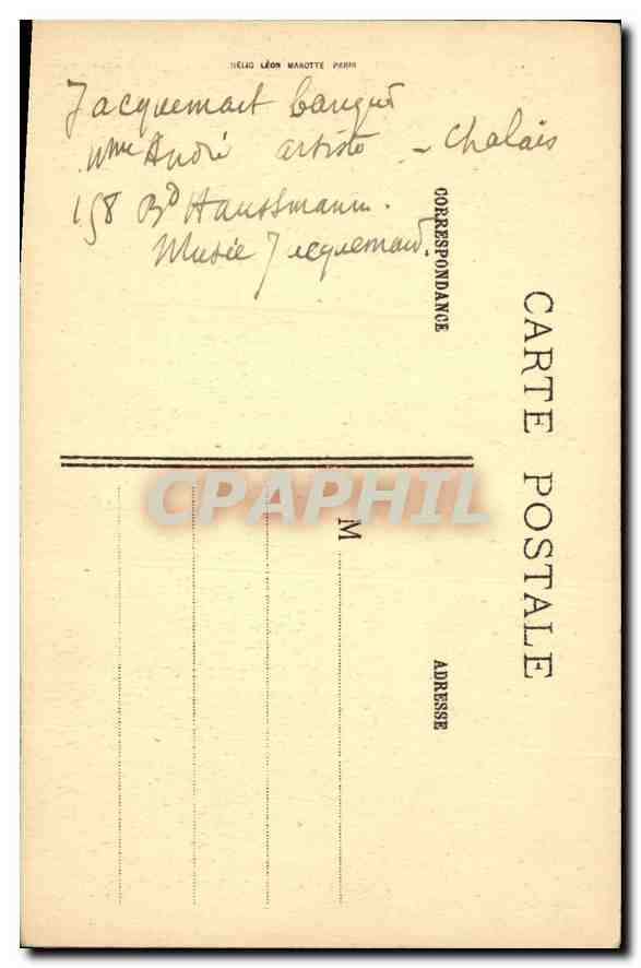CPA Intitut de France Abbaye de Chaalis Botticelli  — Rückseite
