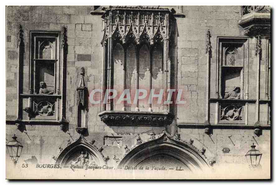 CPA Bourges Palais Jacques Coeur Detail de la Facade 