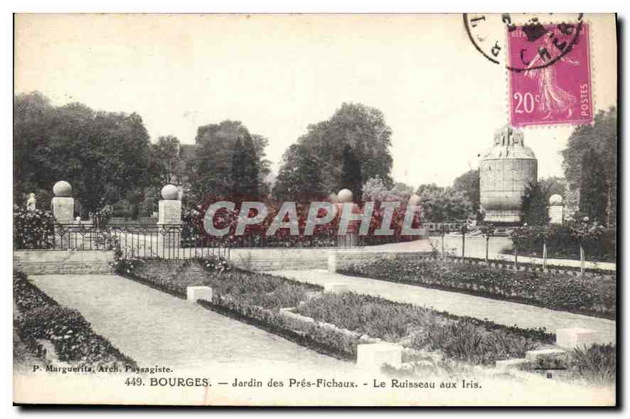 CPA Bourges Jardin des Pres Fichaux Le Ruisseau aux Iris 