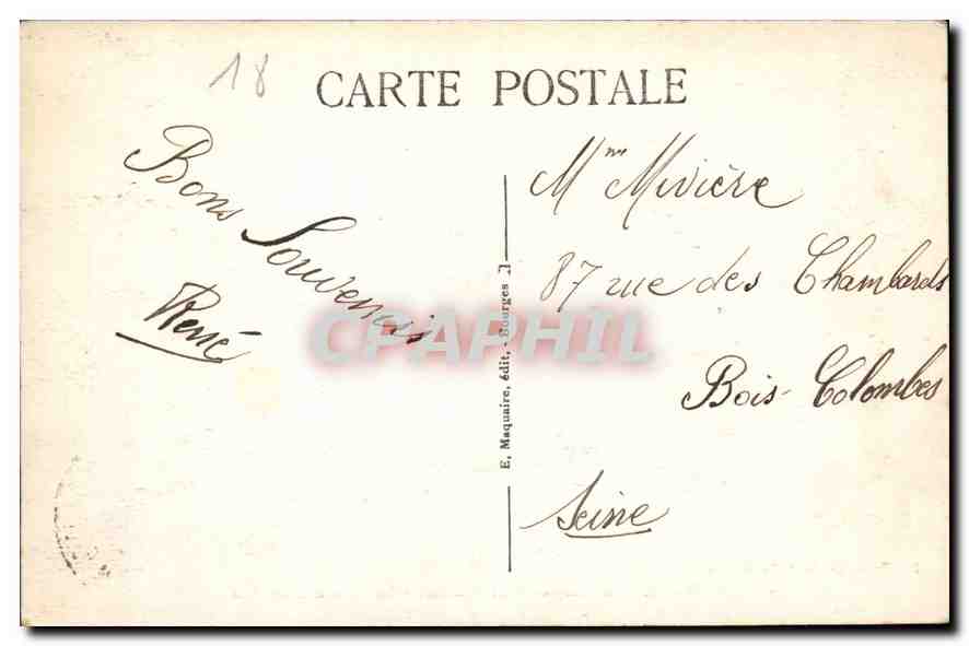 CPA Bourges Jardin des Pres Fichaux Le Ruisseau aux Iris  — Rückseite