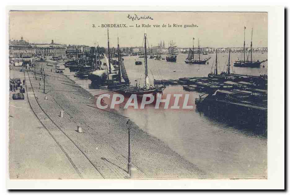 BORDEAuX la Rade vue de la rive gauche Voiliers CPA