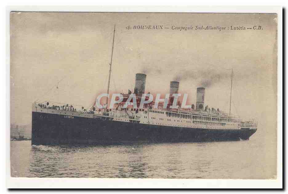 Lutétia — Compagnie Sud-Atlantique — C.B. — BOHDEAUX