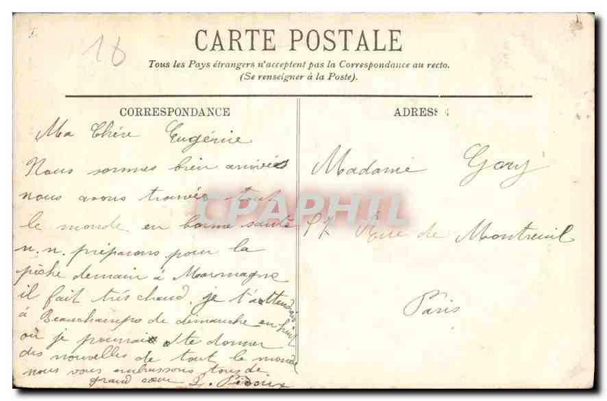 Bourges — Ensemble du Porche central de la Cathédrale — Éditeur L.L. n° 54 — Reverso