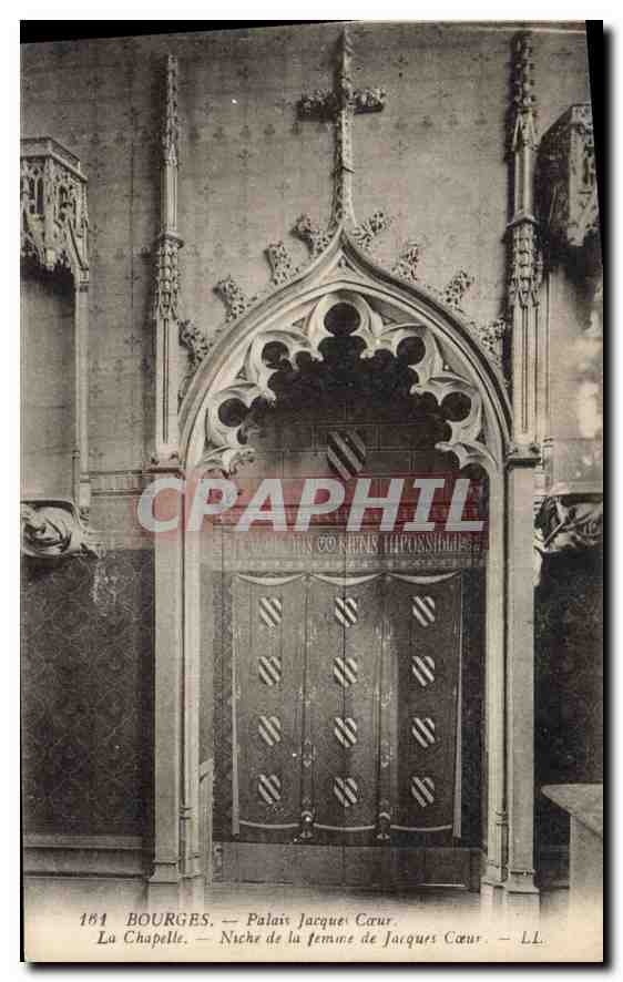 Bourges — La Chapelle. Niche de la femme de Jacques Cœur — LL. N° 161