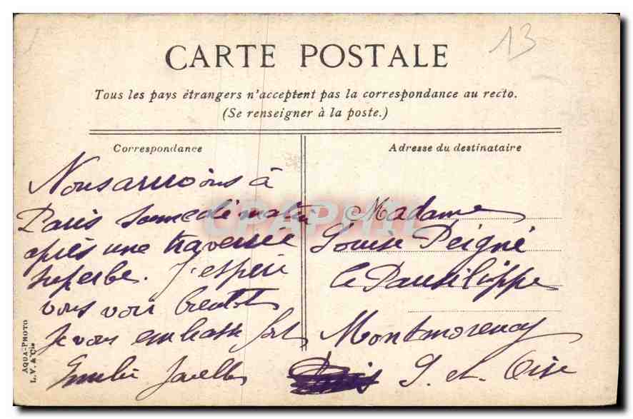 CPA Marseille Ascenseur et Notre Dame de la Garde  — Rückseite