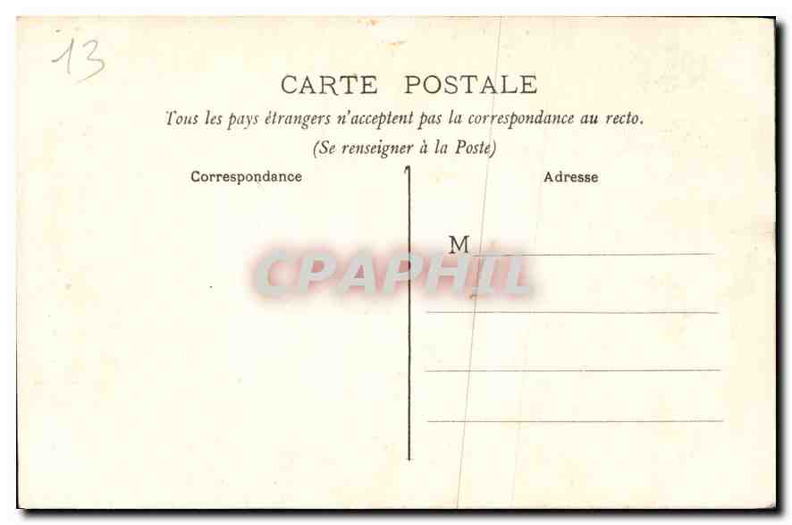 CPA Marseille Motif Principal du Palais Longchamp  — Verso