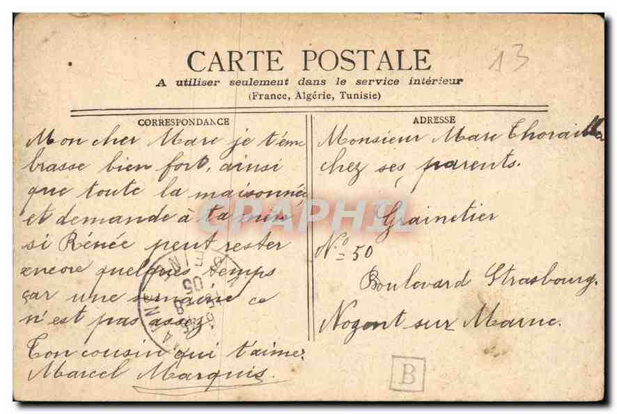 CPA Marseille Fort Saint Jean Vieux Port  — Rückseite
