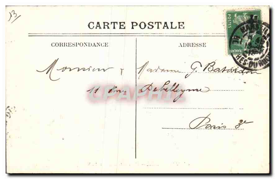 CPA Marseille Fort Saint Jean  — Verso