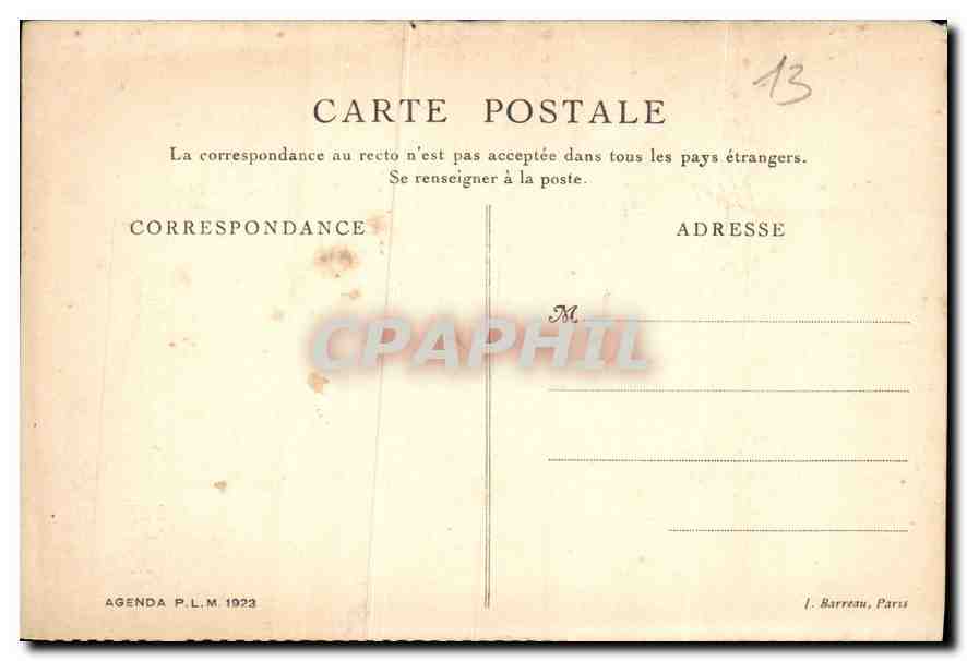 CPA Agenda PLM 1923 Marseille la Cathedrale  — Rückseite