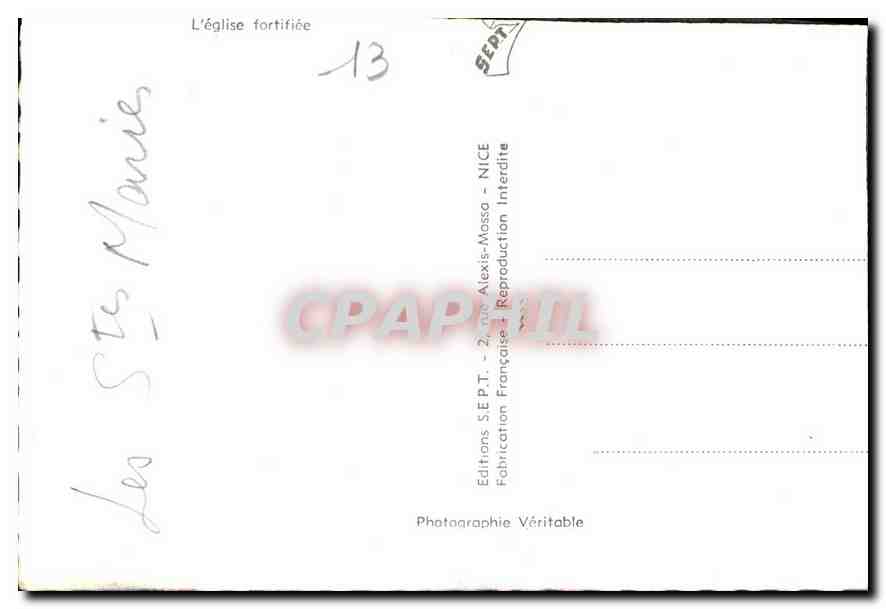CPA L'eglise fortifiee  — Verso