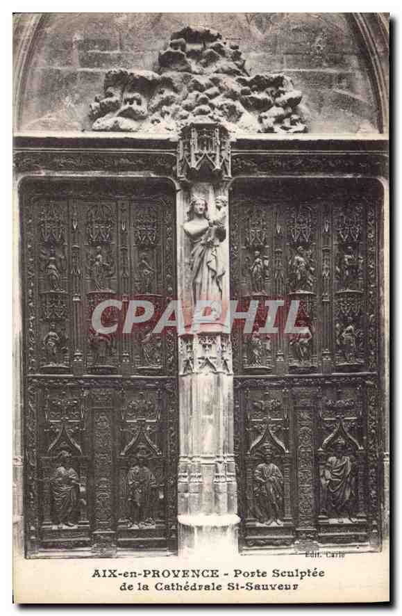 AIX-en-PROVENCE - Porte Sculptée de la Cathédrale St-Sauveur — Edit. Carle