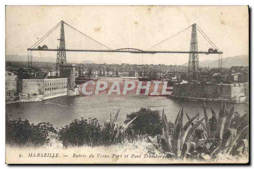 CPA Marseille Entree du Vieux Port et Pont Transbordeur 