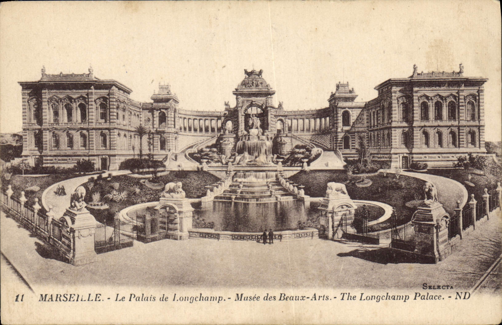 CPA Marseille le Palais de Longchamp Musee des Beaux Arts 