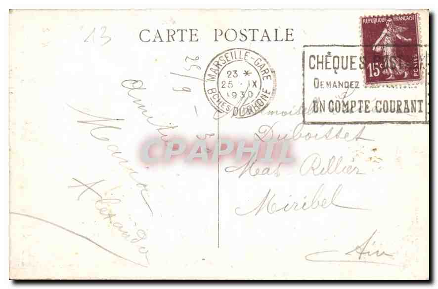 CPA Marseille le Fort St Jean et la Cathedrale  — Verso