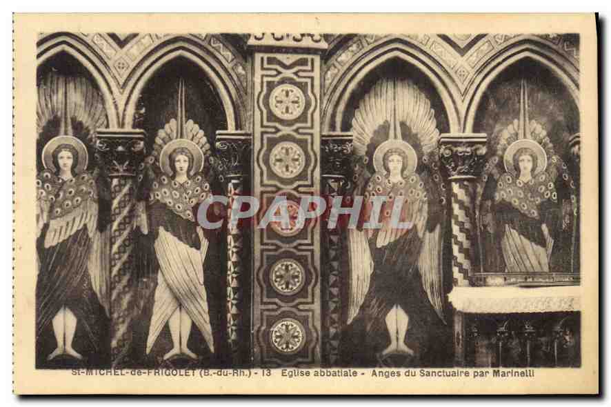 CPA St Michel de Frigolet B du Rh Eglise abbatiale Anges du Sanctuaire par Marineill 