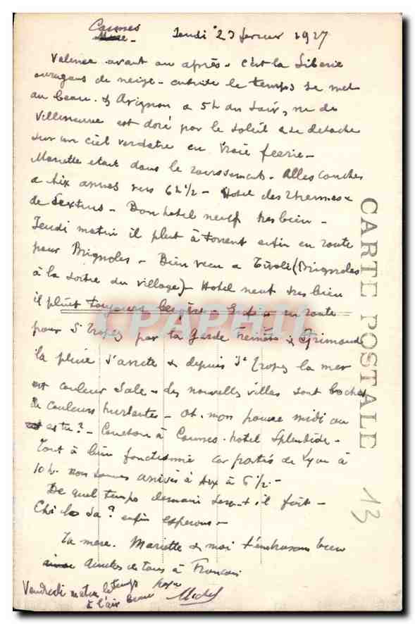 CPA Aix en Provence Hotel d'Espagnet XVII siecle Cours Mirabeau  — Verso