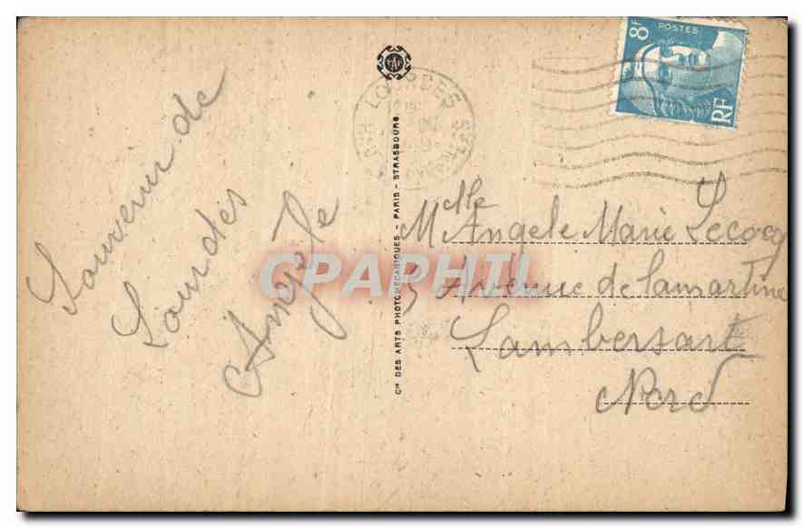 CPA Lourdes la Grotte  — Verso
