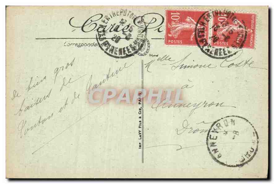 CPA Lourdes la Grotte  — Verso