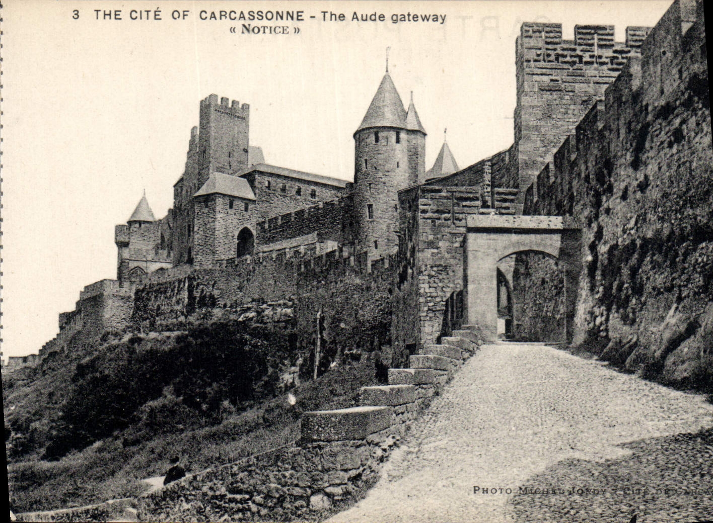 CPA The Cite of Carcassonne Porte d'Aude The Aude Gateway Notice 