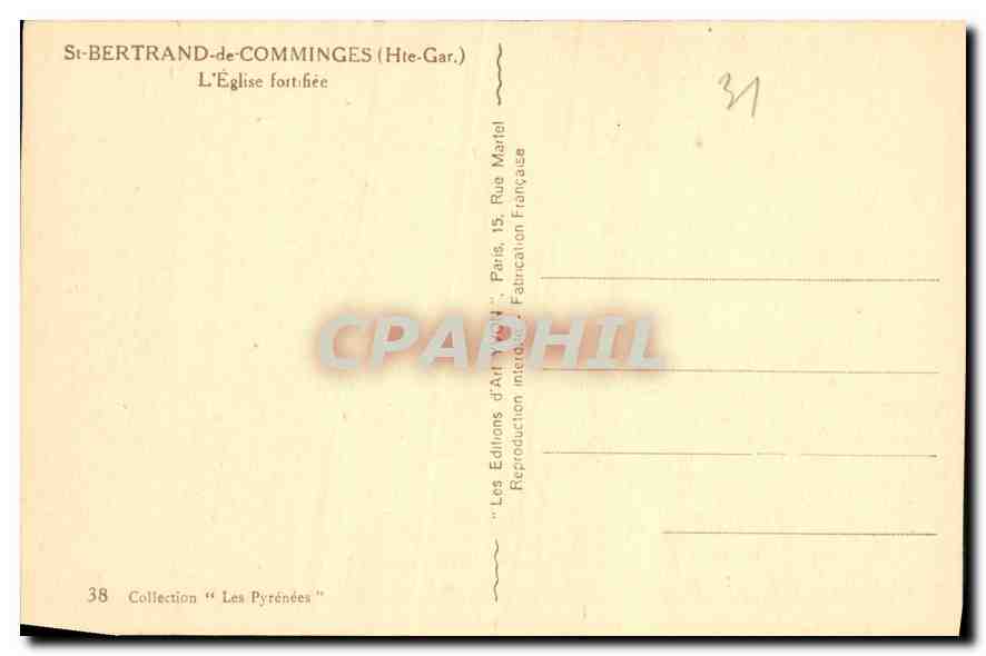 CPA St Bertrand de Comminges Htes Gar l'eglise Fortifiee  — Verso