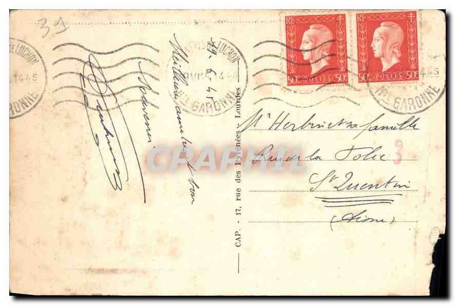 Superbagnères (alt. 1800 m) — Le Grand Hôtel et la gare du Funiculaire — éditeur Superbagnères, n° 29 — Verso
