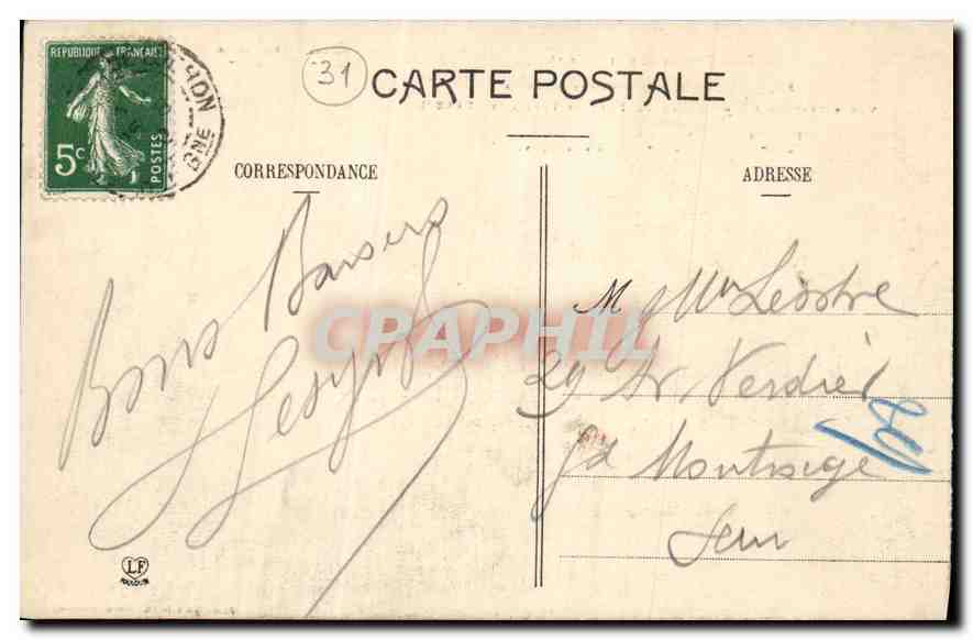 CPA Les Pyrenees Luchon les Monts Maudits vus a travers l'echancrure du Port de Venasque  — Verso