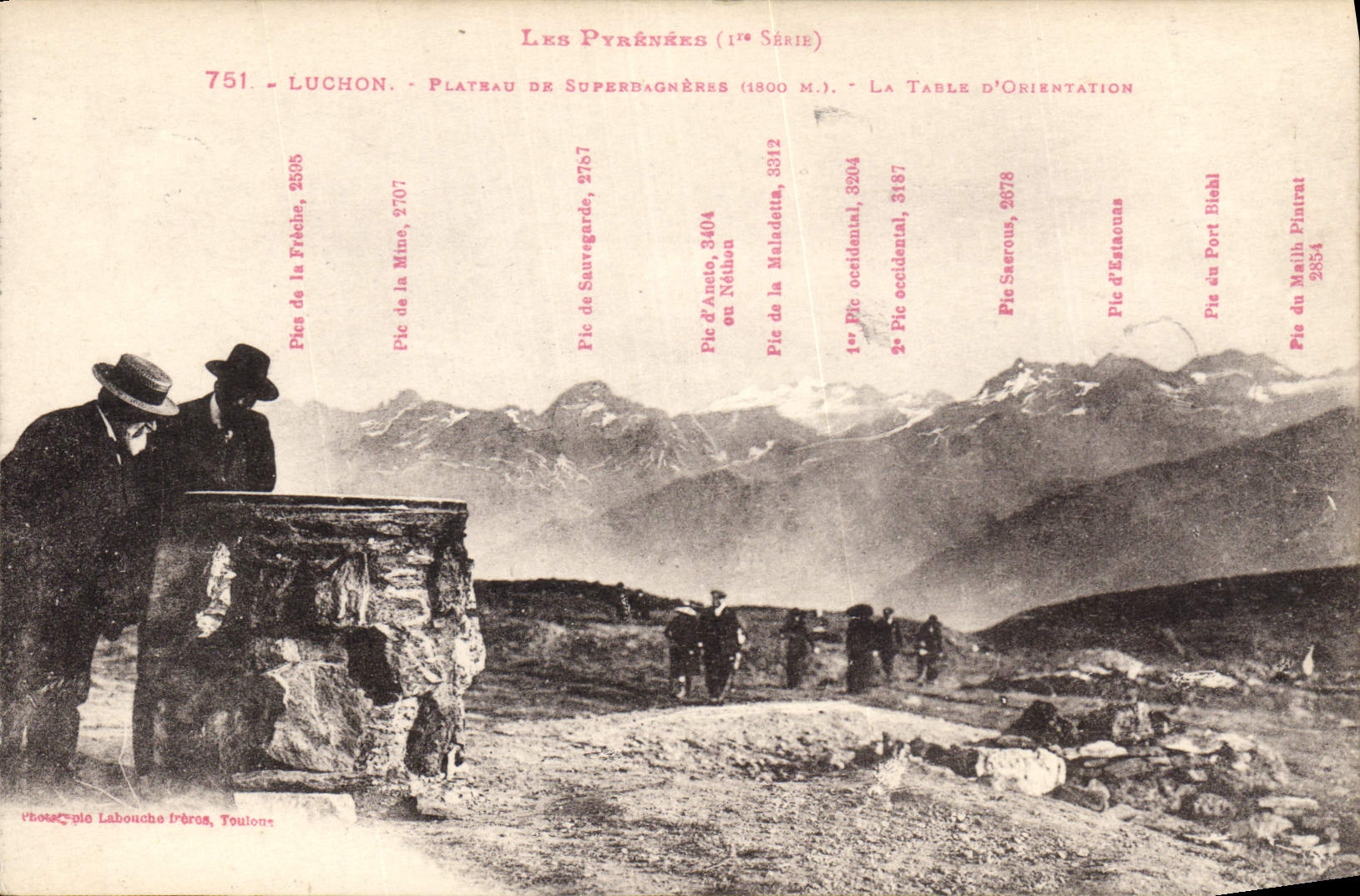 CPA Les Pyrenees Luchon Plateau de Supebagneres la table d'Orientation 