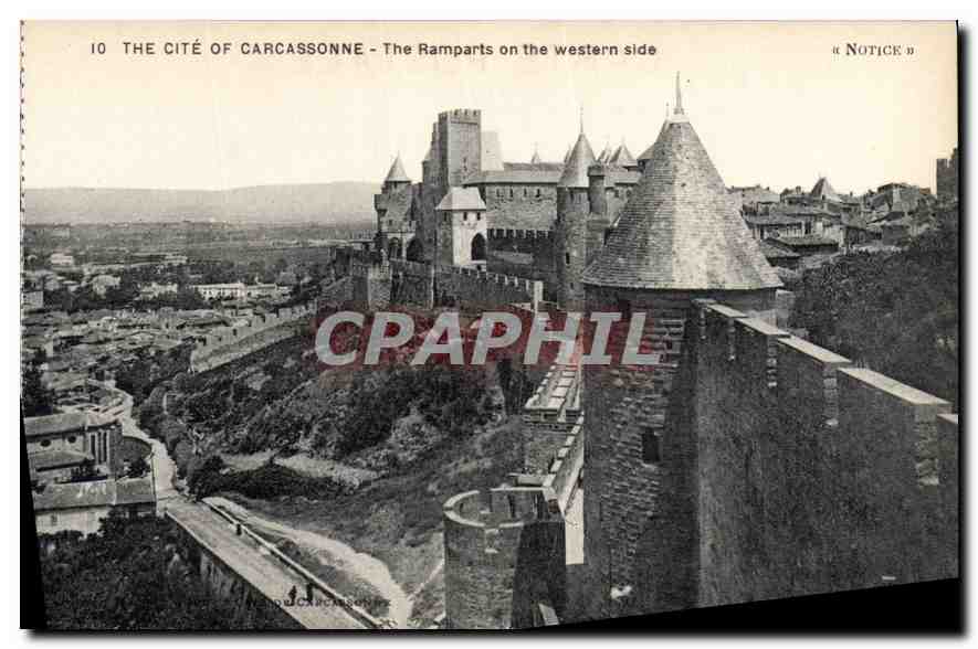 Carcassonne — Les Ramparts du côté de l'Ouest — Notice n°10, éditeur Michel Jordy
