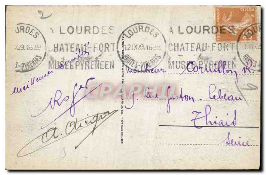 CPA Lourdes — Rückseite