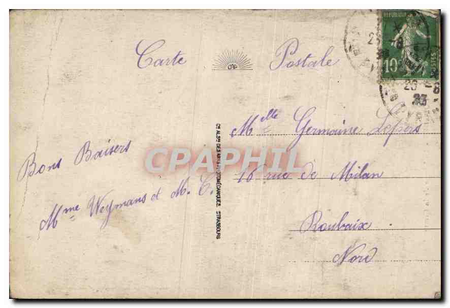 CPA Lourdes la Vierge de la Grotte  — Verso
