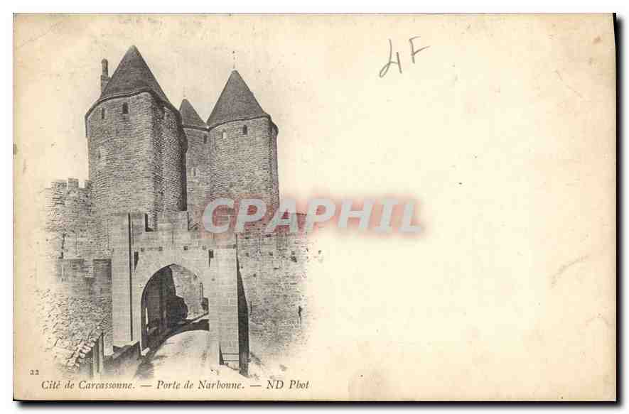 CPA Cite de Carcassonne Porte de Narbonne 