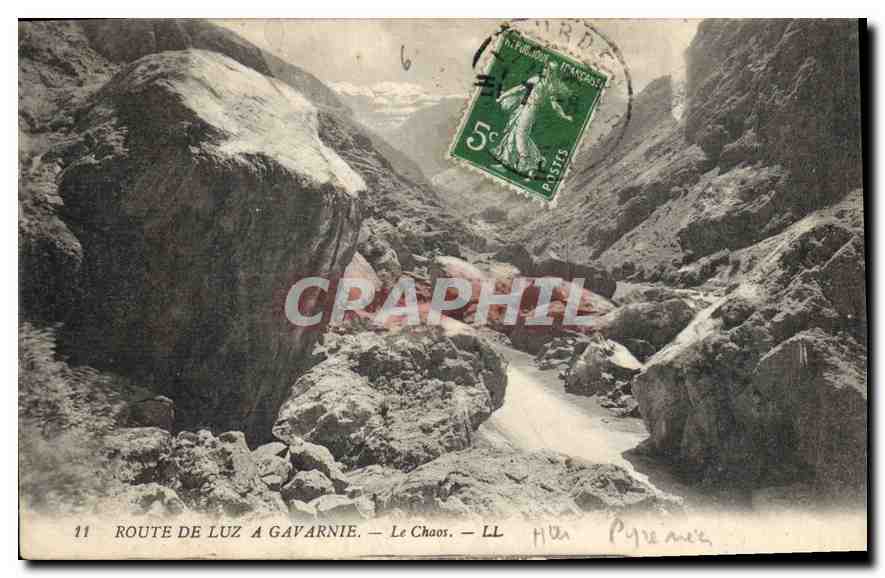 CPA Route de Luz a Gavarnie le Chaos 