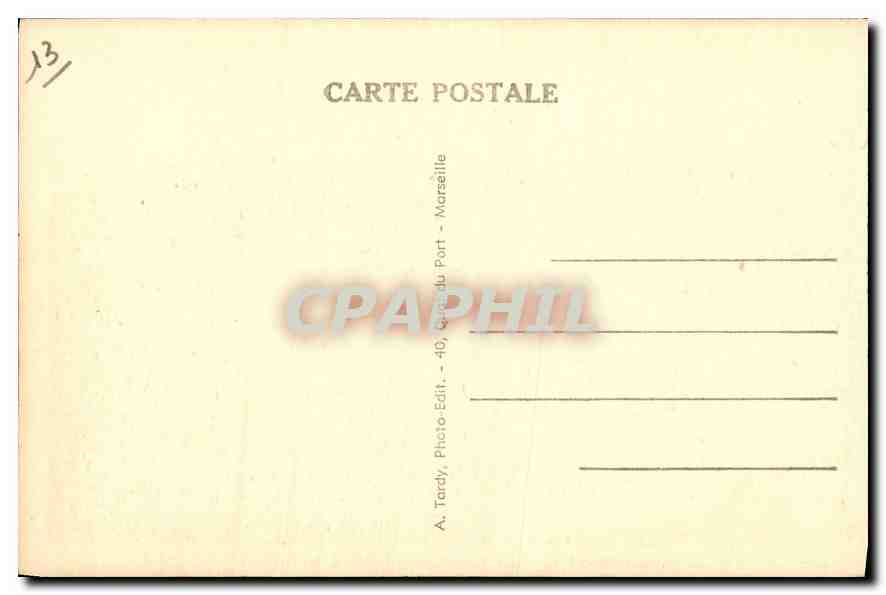 CPA Marseille la Place Jules Guesde et l'Arc de Triomphe  — Verso
