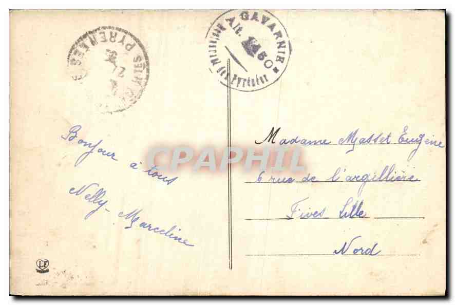 CPA Les Hautes Pyrenees Gavarnie Ensemble du Cirque et Hotel du Vignemale  — Verso