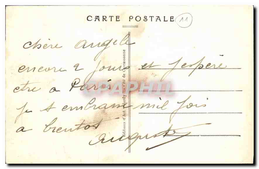 Stadt Carcassonne — Turm der Inquisition — Éditions d'Art Bordy, n°60 — Rückseite