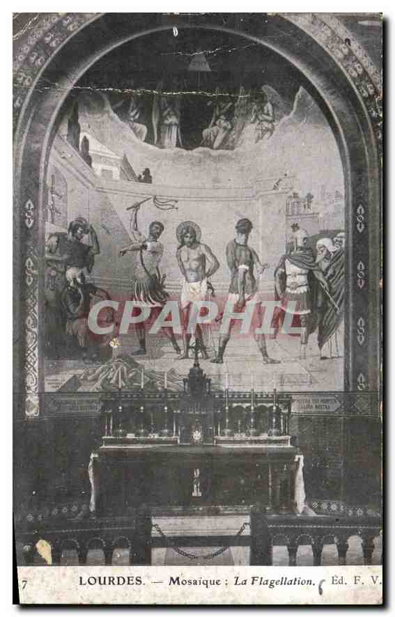 CPA Lourdes Mosaique la Flagellation 