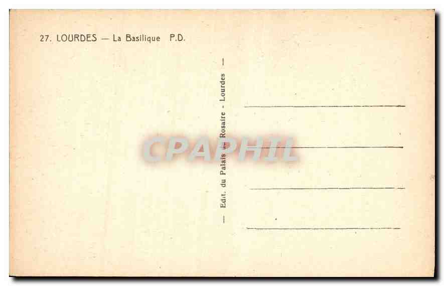 CPA Lourdes la Basilique  — Verso