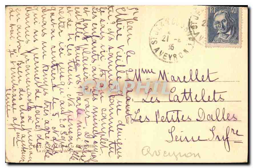 CPA Vallee de la Dourbie La riviere pres de Jouquemerle — Rückseite
