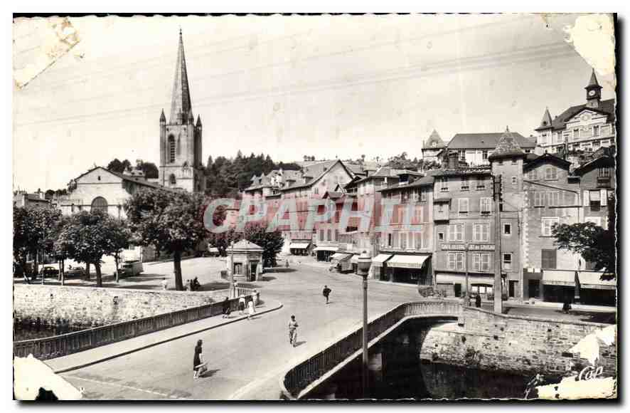 CPA Tulle le pont de la Bascule et la Cathedrale 