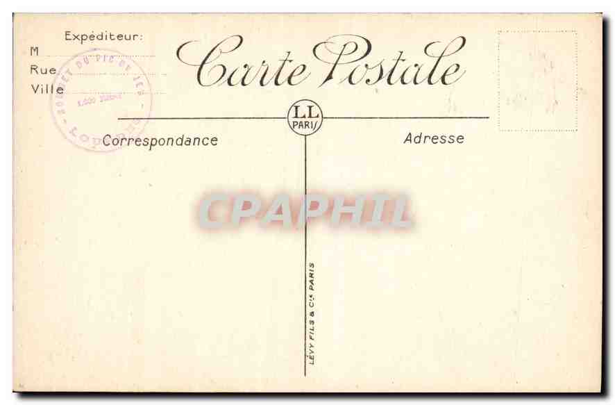 CPA Lourdes la Vallee du gave et la Chaine des Pyrenees vues du Pic du Jer  — Rückseite