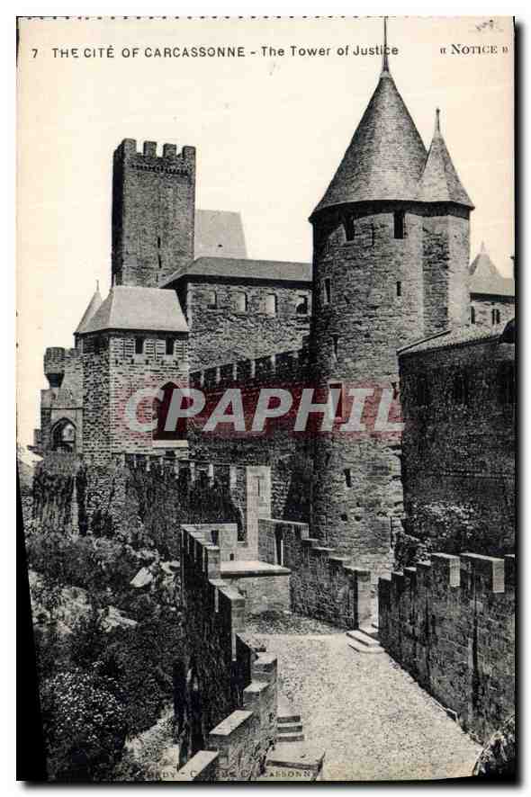 CPA Cite de Carcassonne la tour de Justice 